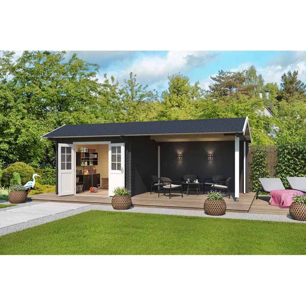 Lasita Maja Ltd New York-Log Cabin, Garden Room, Home Office - L720xW389.3xH273.6 cm in Light Brown 4
