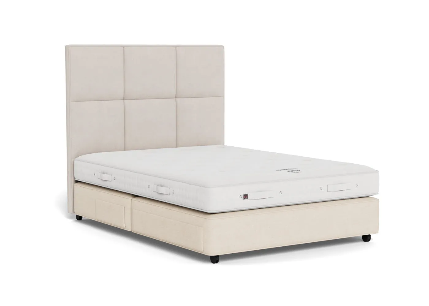 Vispring Devonshire Firm Tension Divan King TK596 Fawn 750 Castors 2 Footend 2 Headend Drawer 1