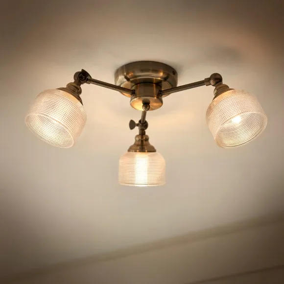 Amesbury Industrial 3 Light Semi Flush Ceiling Light 2