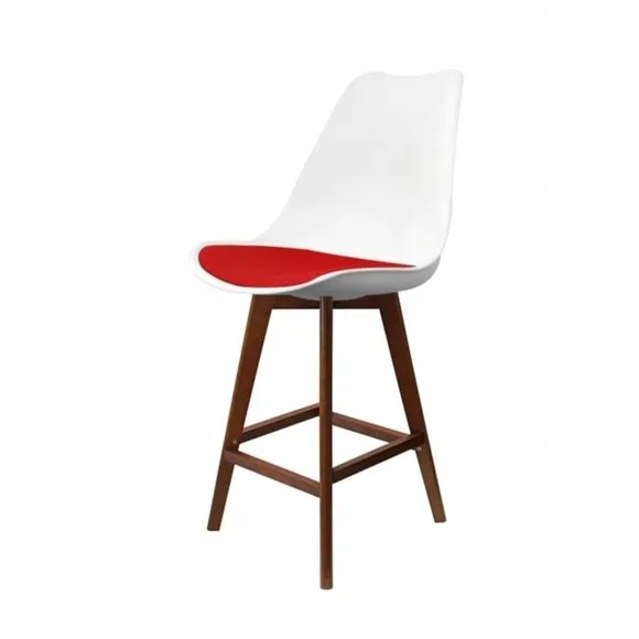 Fusion Living Soho White Plastic Bar Stool 2
