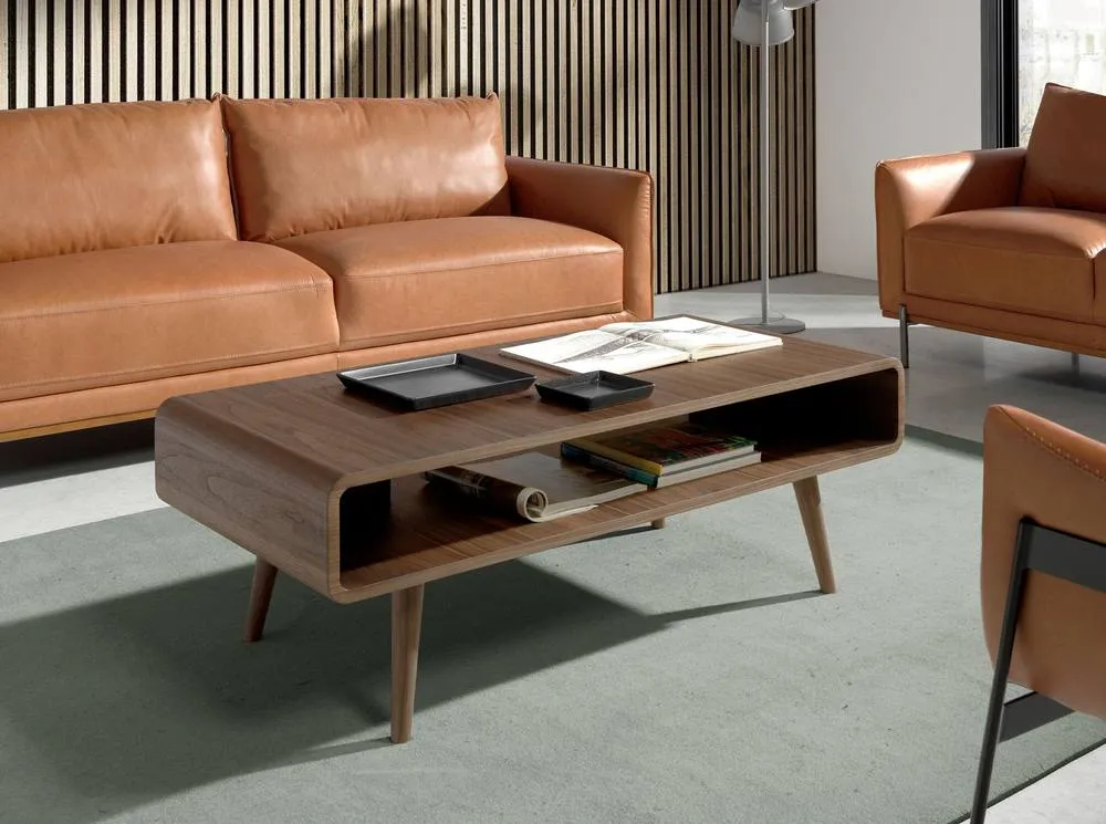 Angel Cerda Walnut Rectangular Coffee Table 120x60x43 cm 3
