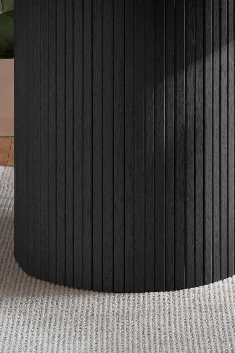 Birlea Axel Round Fluted Dining Table with 4 Chairs in Black 6