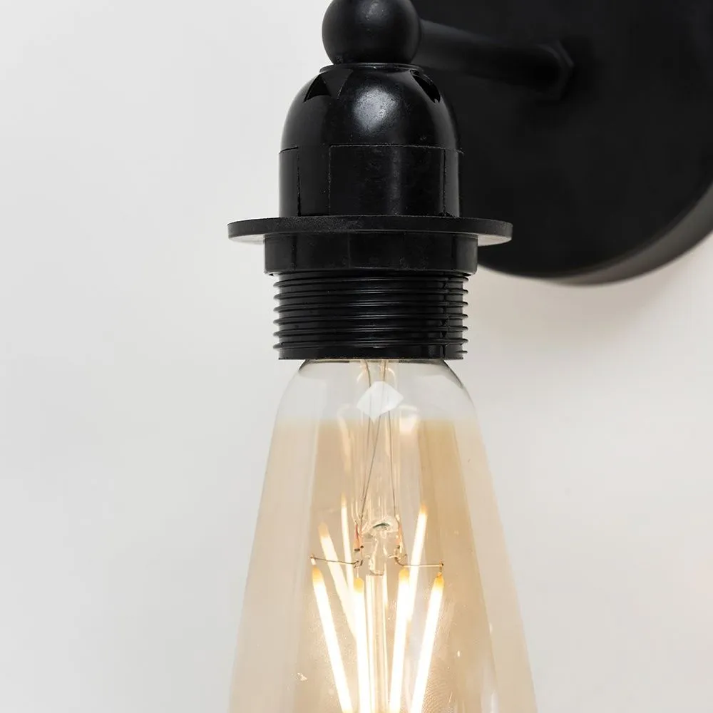 ValueLights Cambourne Black Indoor Wall Light Base Fitting 4