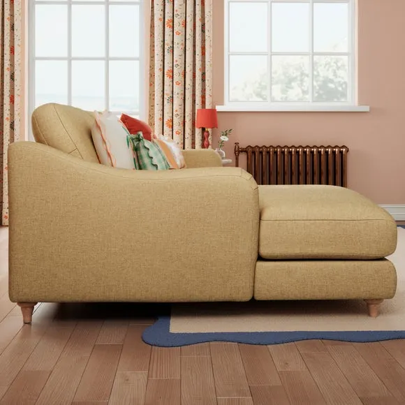 Hattie Slub Faux Linen Corner Chaise 3