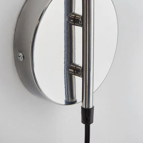 Issac Chrome Effect Plug In Wall Light 4