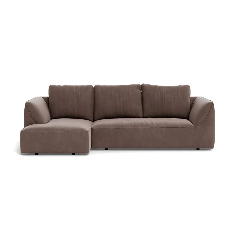 Heal's Morven Left Hand Facing Corner Chaise Sofa Smart Velvet Mouse 1