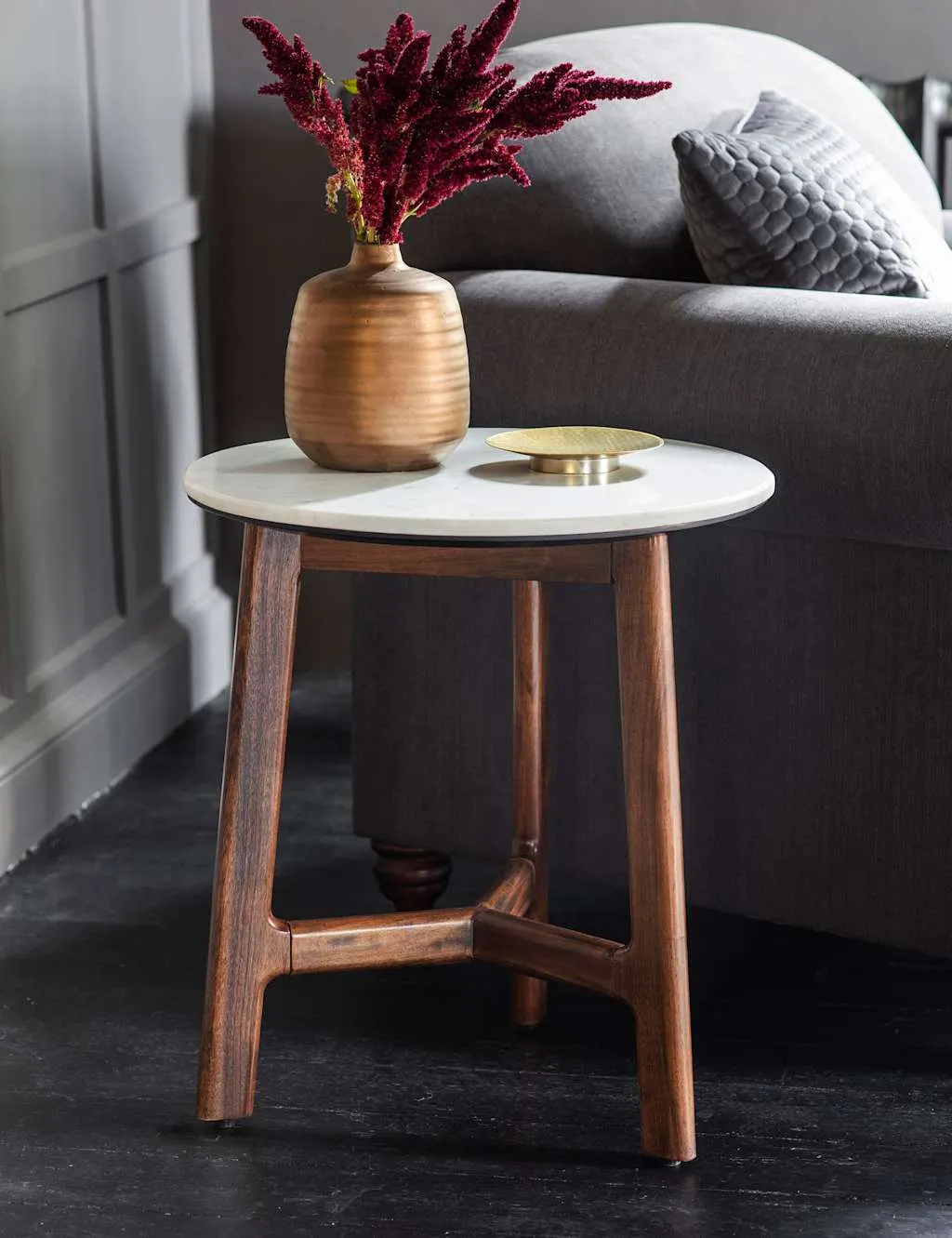 Gallery Direct Barcelona Round Side Table Dark Brown