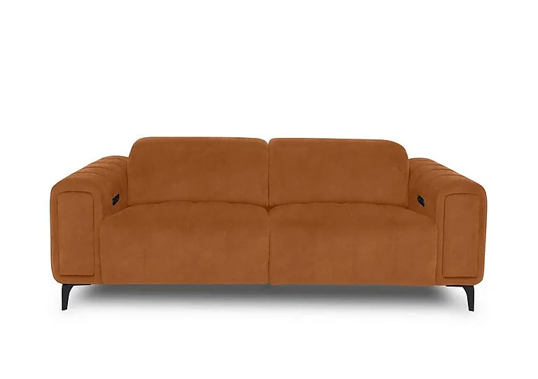 Elphaba Fabric 3 Seater Power Recliner Sofa with Storage Arms - Dexter Pumpkin - Sofas and Armchairs - In Time for Christmas