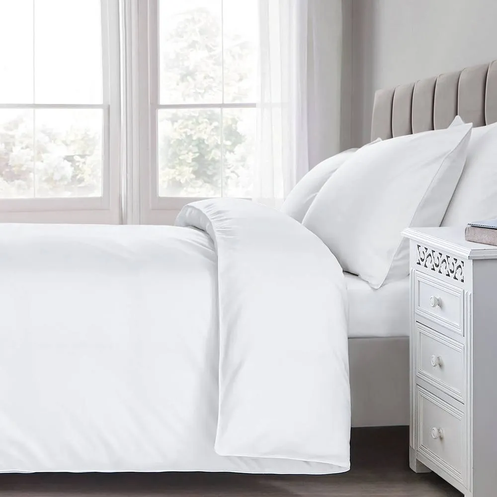 Sweet Dreams T200 Percale Cotton Duvet Cover in White