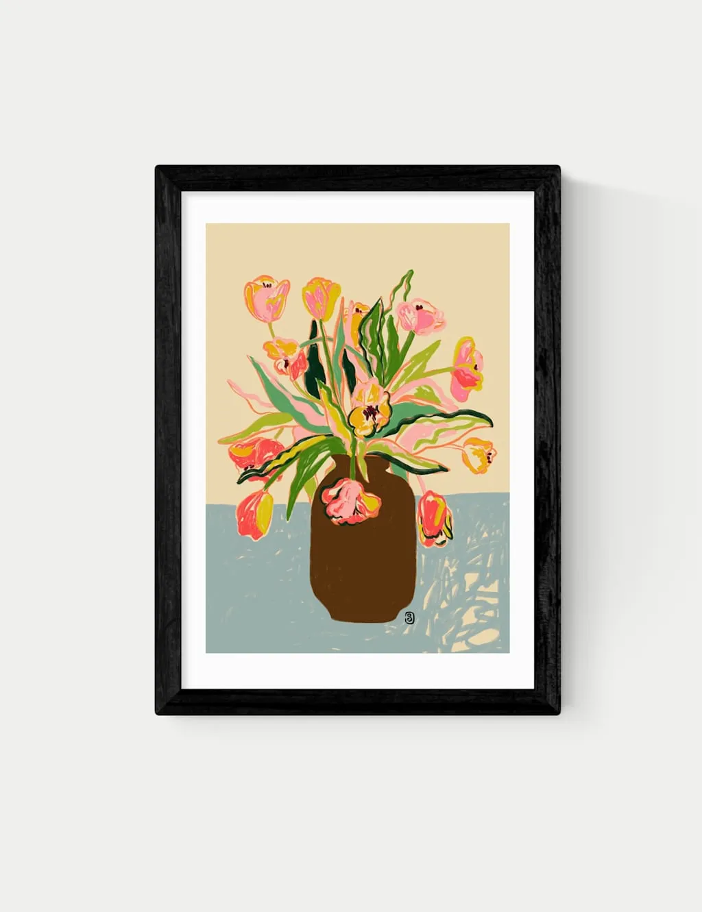 East End Prints Tulips Framed Art Print Black