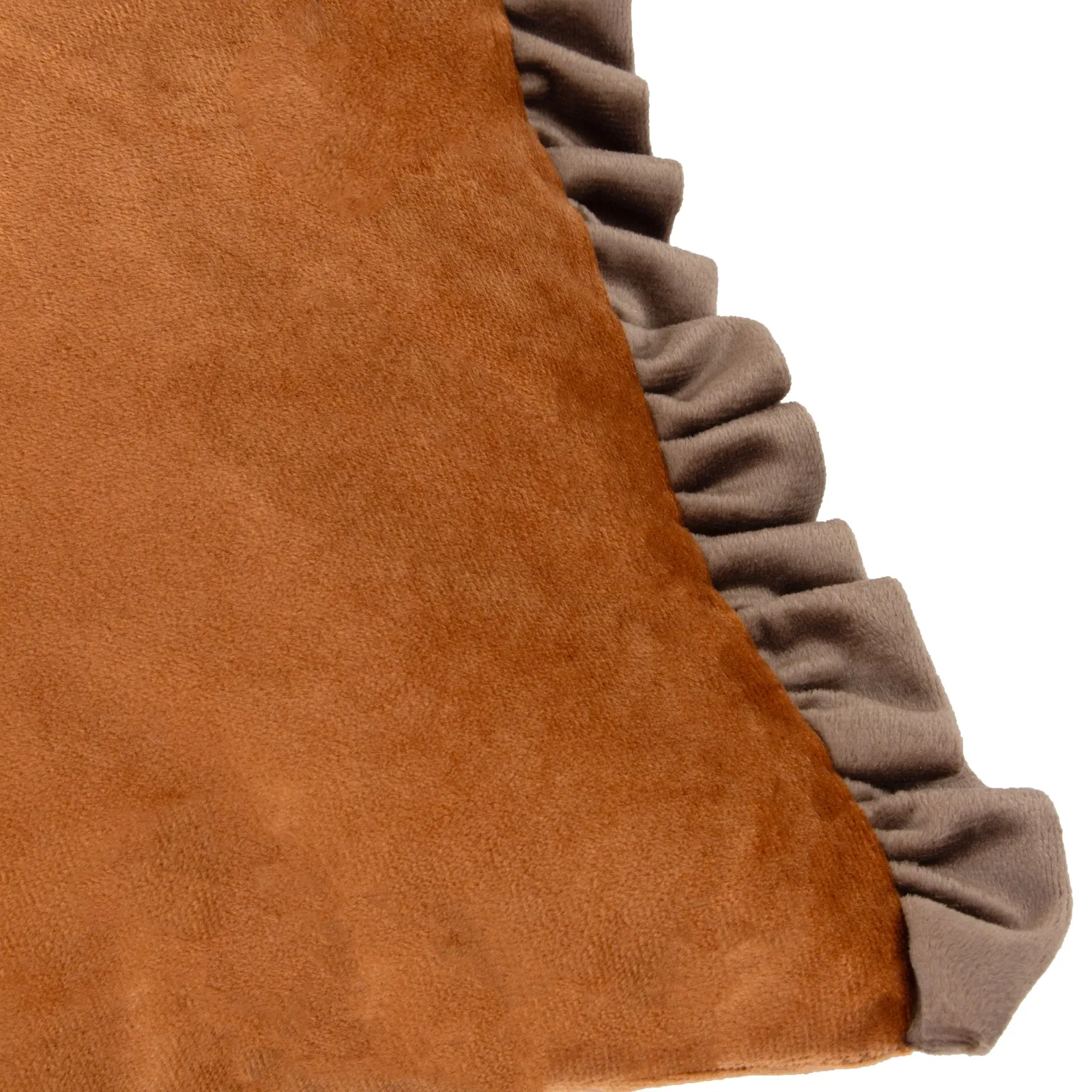 Wylder Tilly Velvet Frill Reversible Cushion in Burnt Orange 4