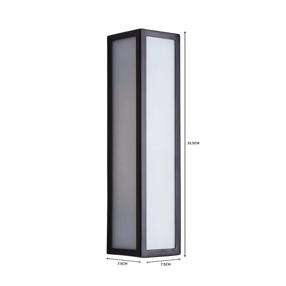 Fletcher Boxed Bathroom Wall Light Black 5