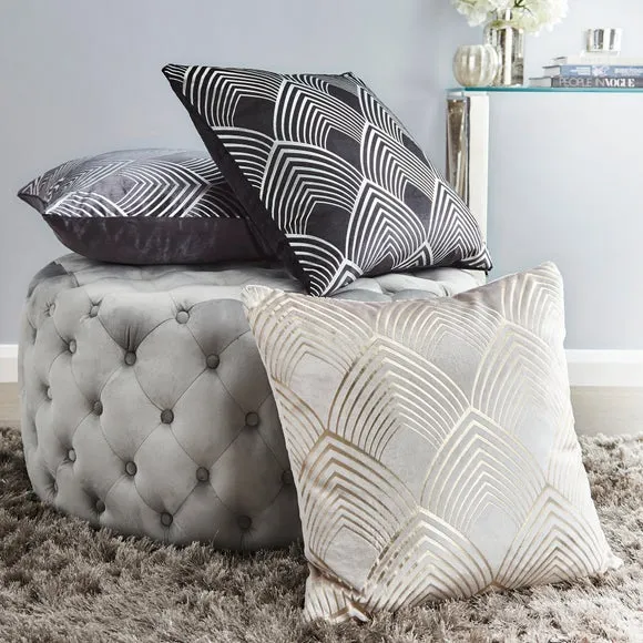 Geo Silver Foil Cushion 6