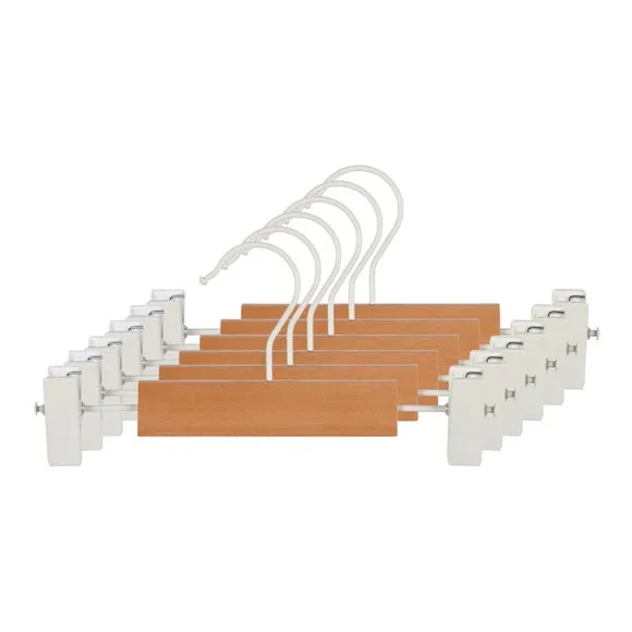Set of 6 Kids Wooden Bar Trouser Hangers 3
