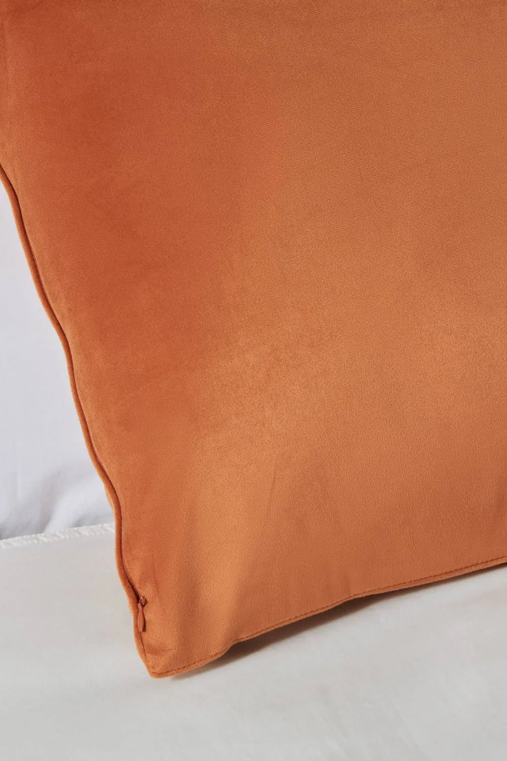 BHS Large Velour Piped Cushion in Orange 2