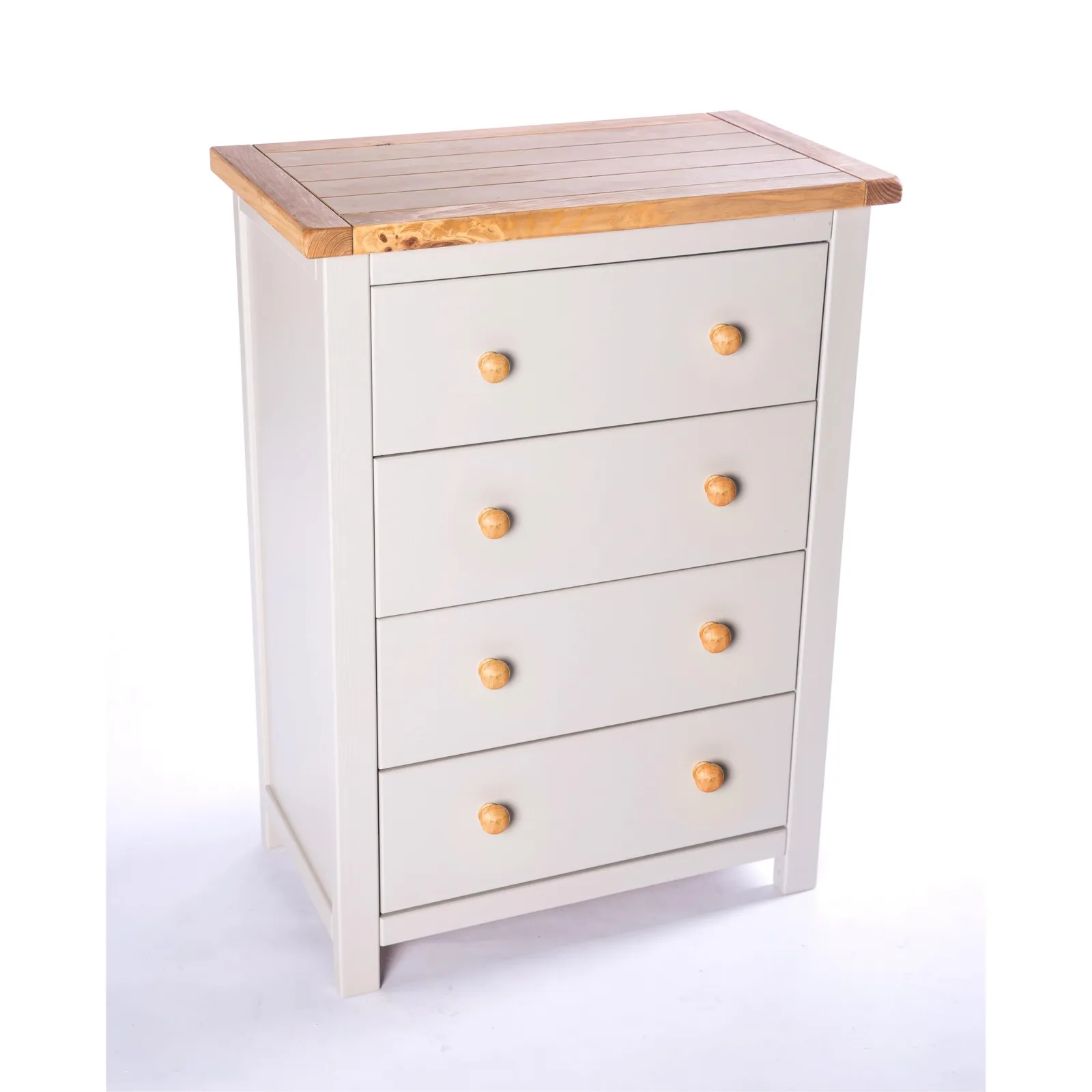 Cabinet Bits Argenta 4 Drawer Chest of Drawers Wood Knob in Light Grey 3