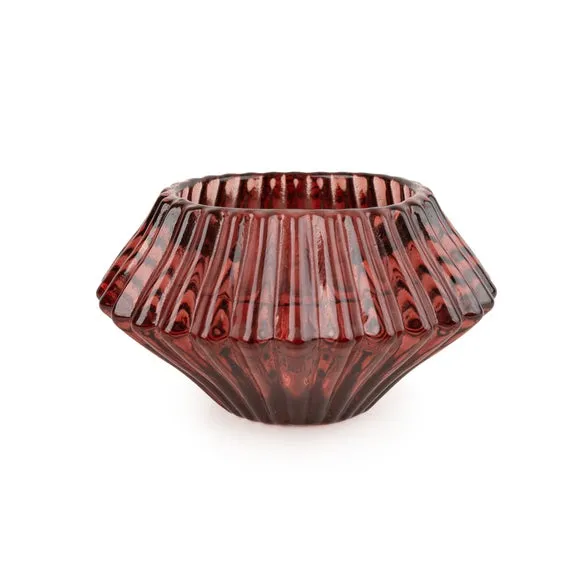Red Diamond Glass Tealight Holder 2