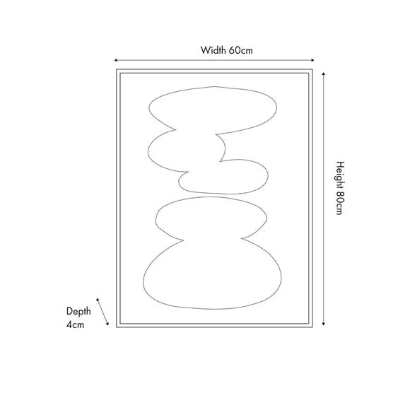 Black & Natural Stone Design Framed Canvas 6