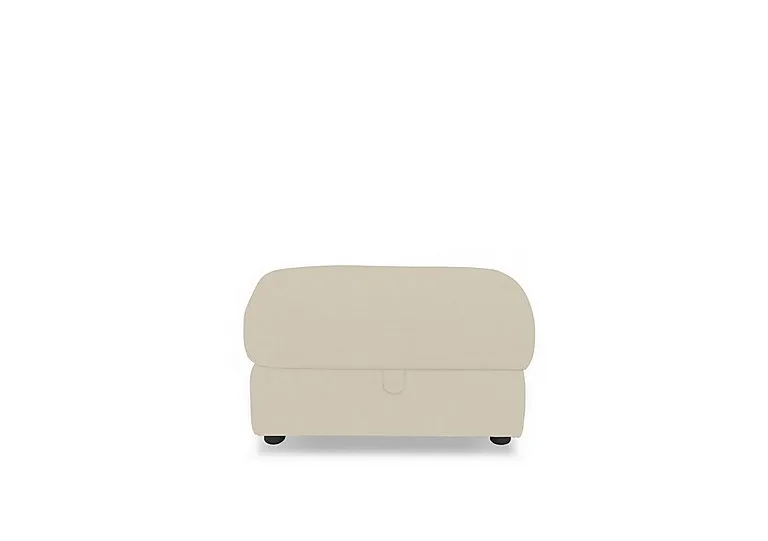 Viali Fabric Storage Footstool - Frost