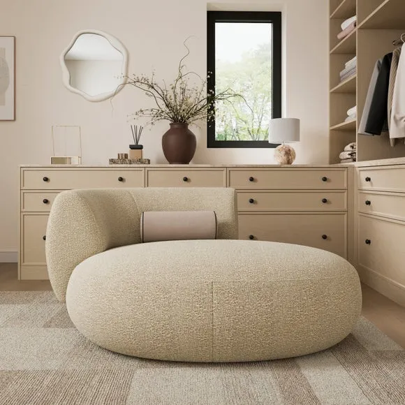 Lozenge Tonal Boucle Chaise Longue