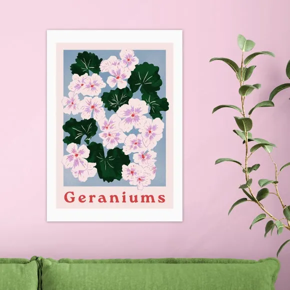 East End Prints Geraniums Print 1
