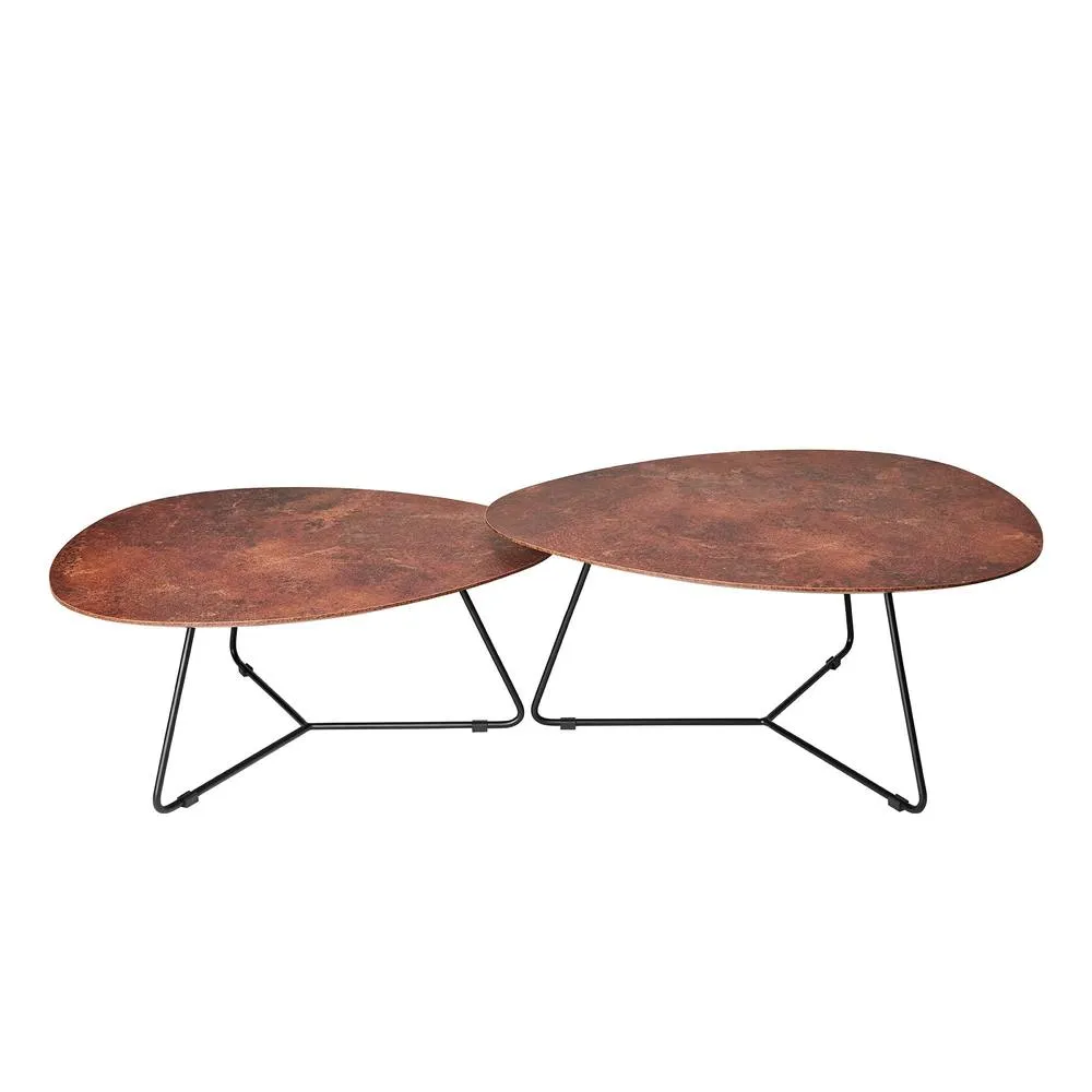 Statement Furniture Bergen Coffee Table Set in Bronze 6