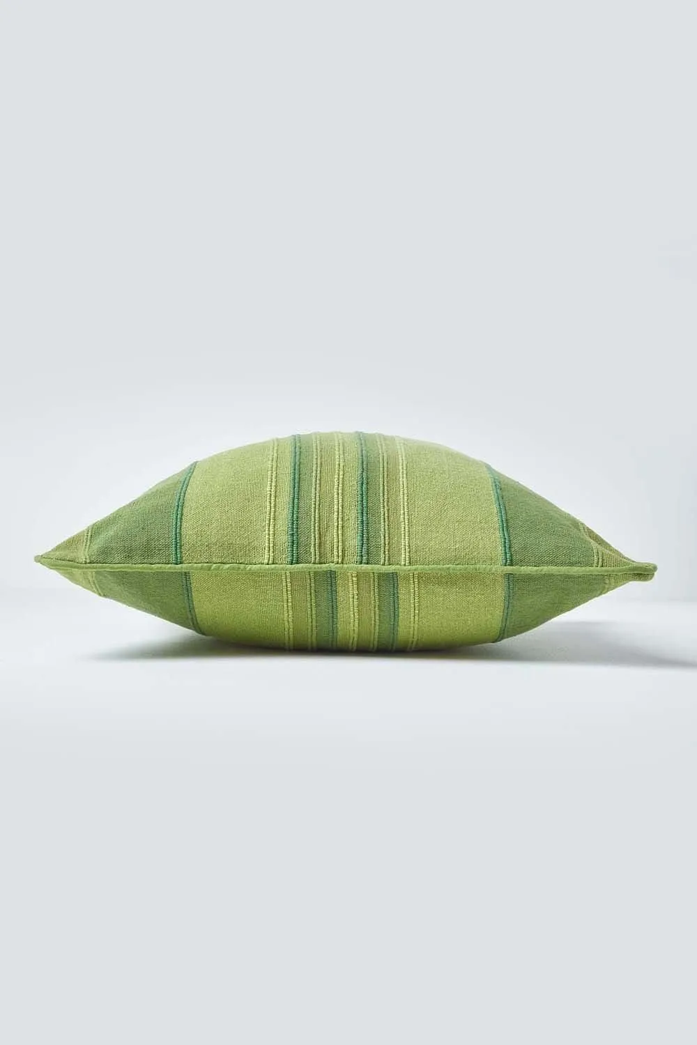 Homescapes Cotton Striped Morocco Cushion Cover in Green 2