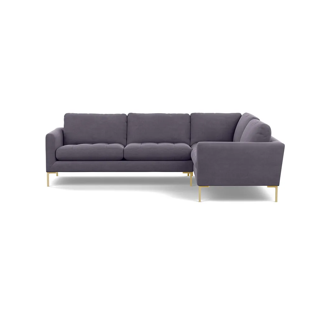 Heal's Eton Right Hand Facing Corner Sofa Linen Shadow Brass Feet