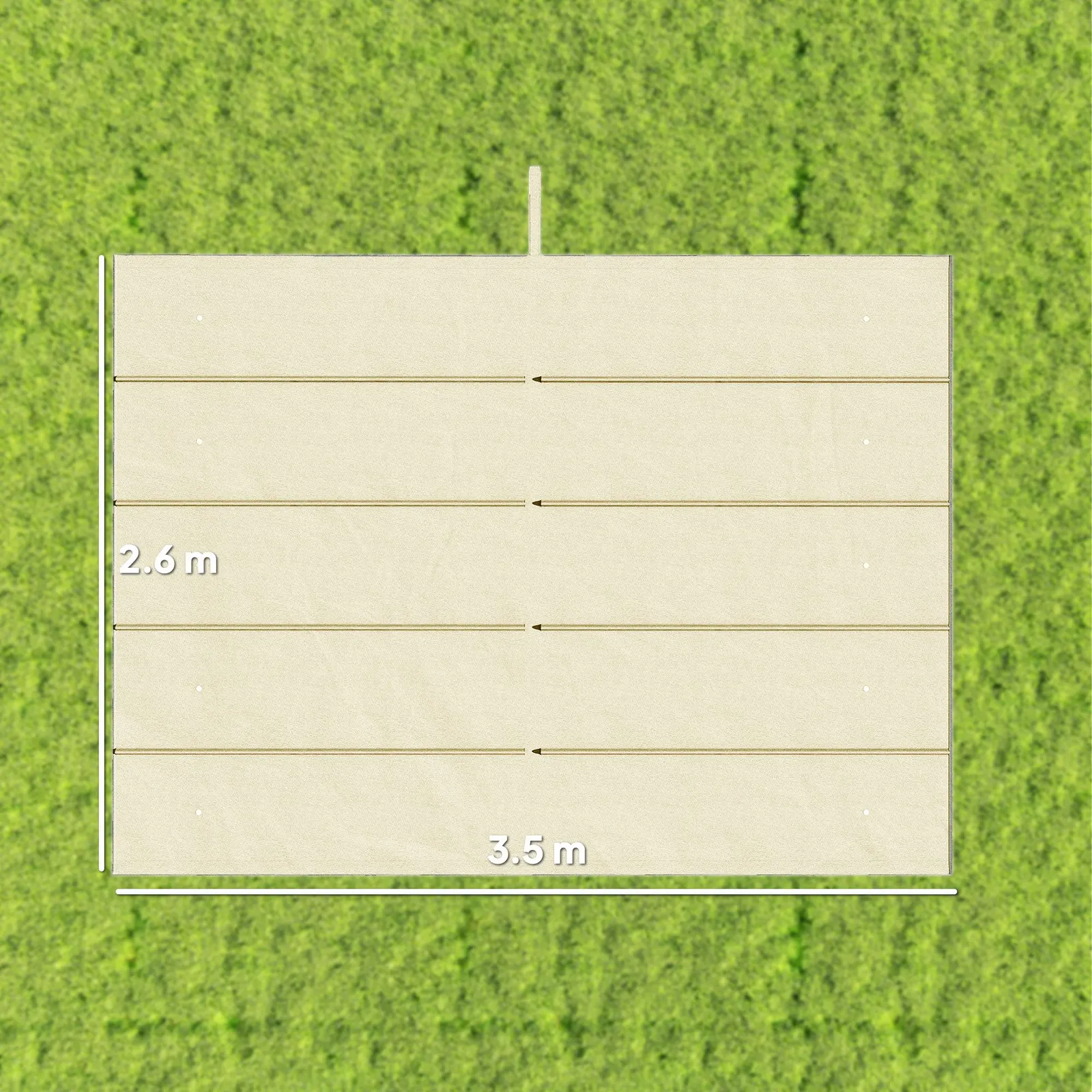 OUTSUNNY 3.5x2.6 m Pergola Cover Replacement for 4x3 m Frame in Cream 3