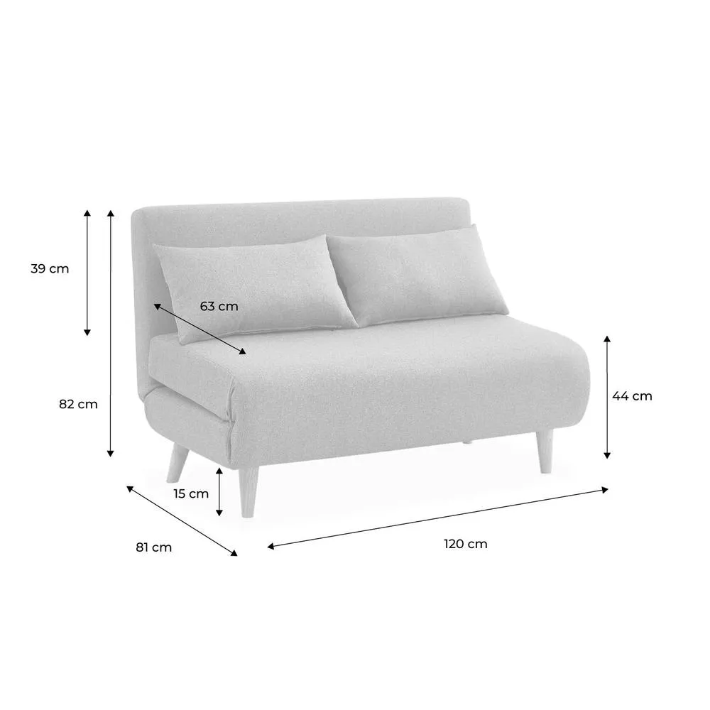 sweeek 2-seater Scandi-style Folding Sofa Bed in Light Grey 5