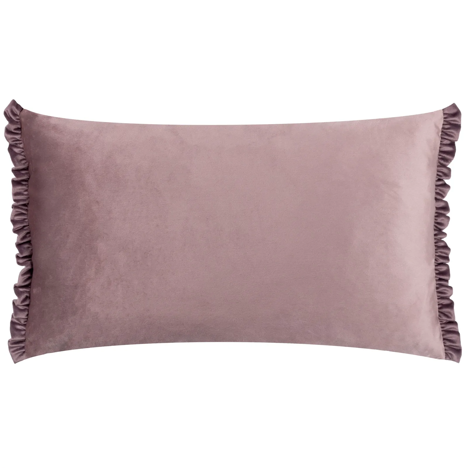 Wylder Tilly Velvet Frill Reversible Cushion in Pale Lilac 2