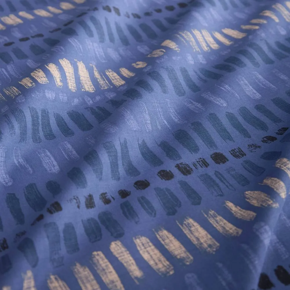Portfolio Home Kai Geometric Striped Duvet Cover Set With Pillow Case Bedding in Blue 2