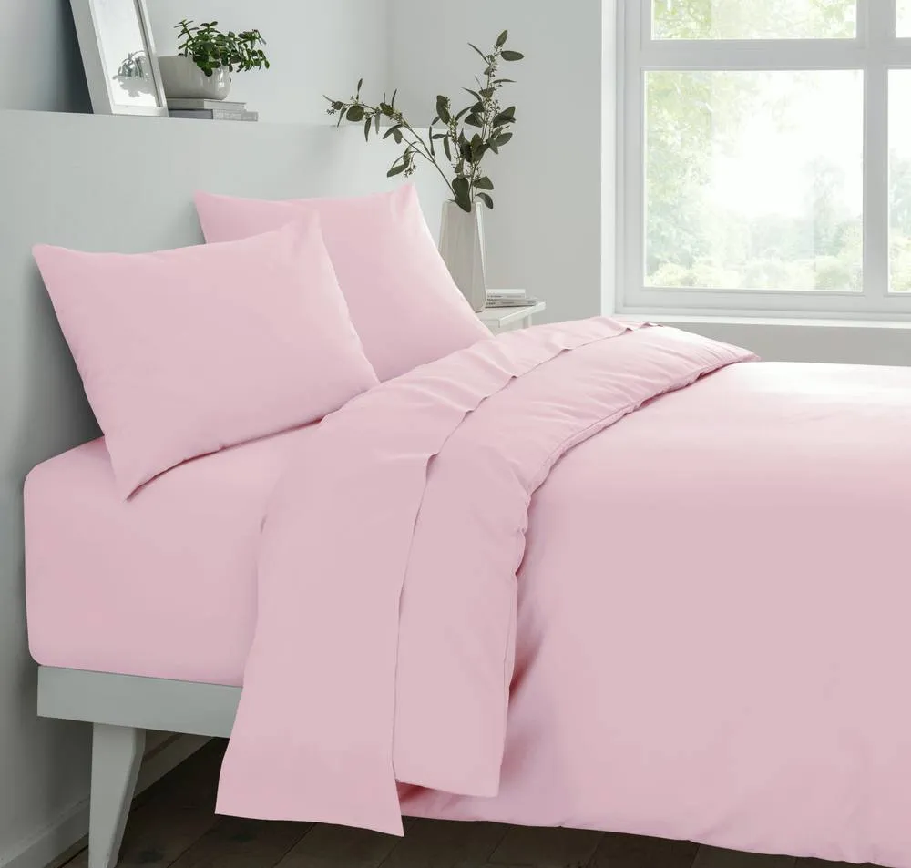 Smart Living Polycotton Housewife Pillowcases 4 Pack 48x74cm Bedding in Light Pink 2