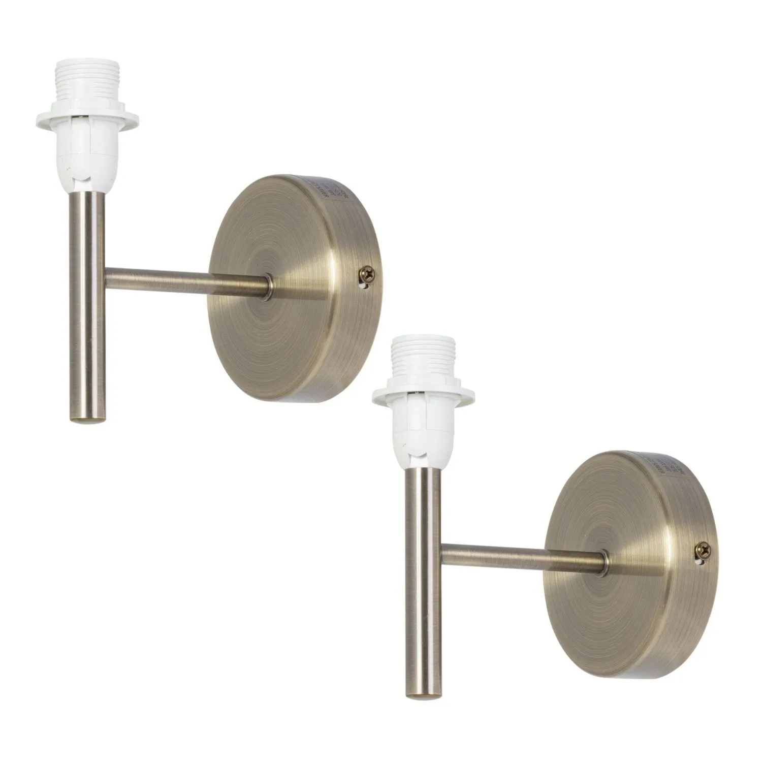 First Choice Lighting Set of 2 Brea - Antique Brass Wall Light Fittings Only in Gold