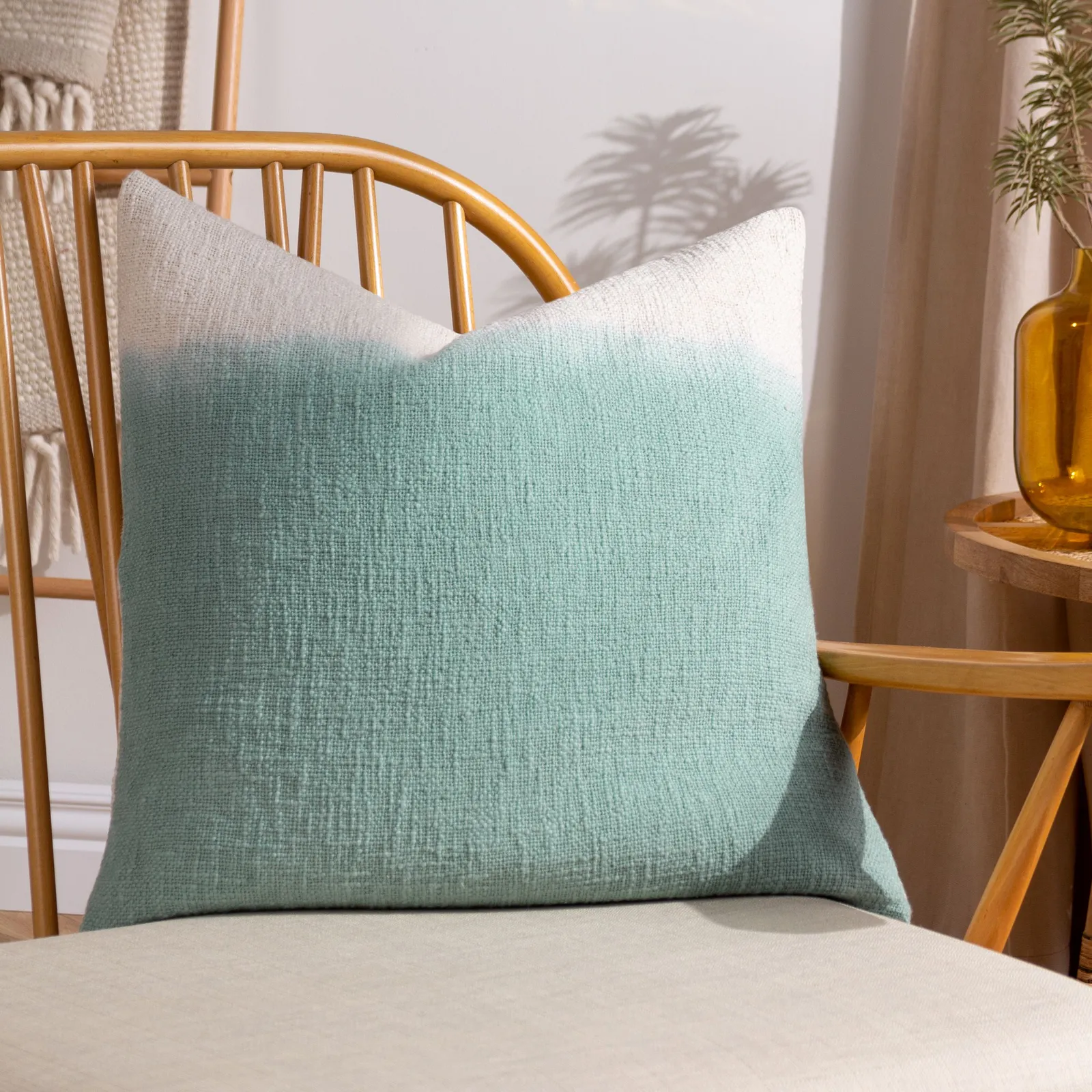 Furn Mizu Square Dip Dye Cushion in Green
