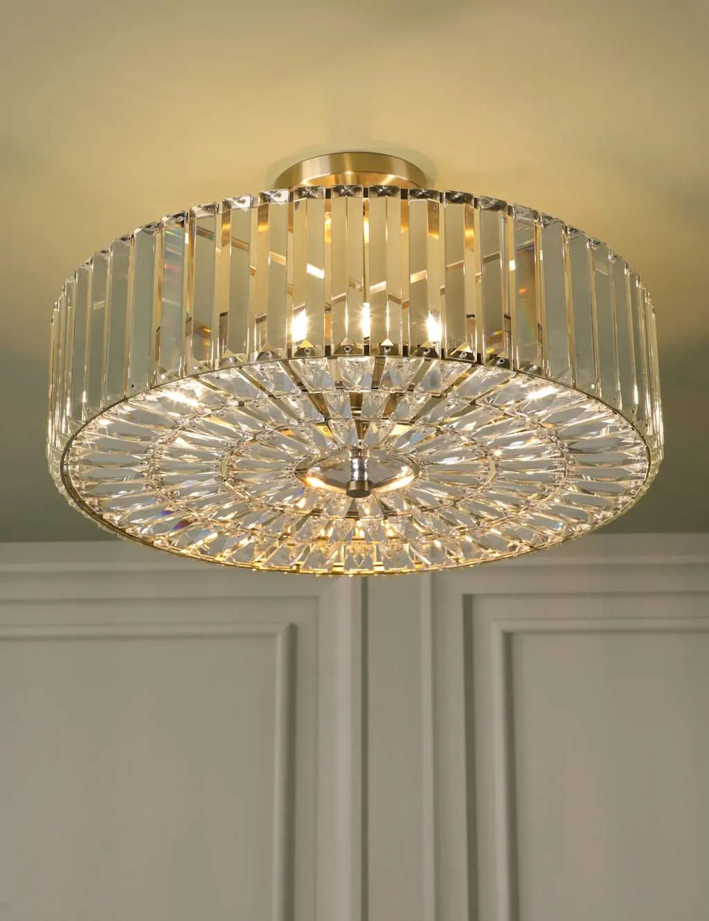 Laura Ashley Fernhurst Semi Flush Ceiling Light Antique Brass