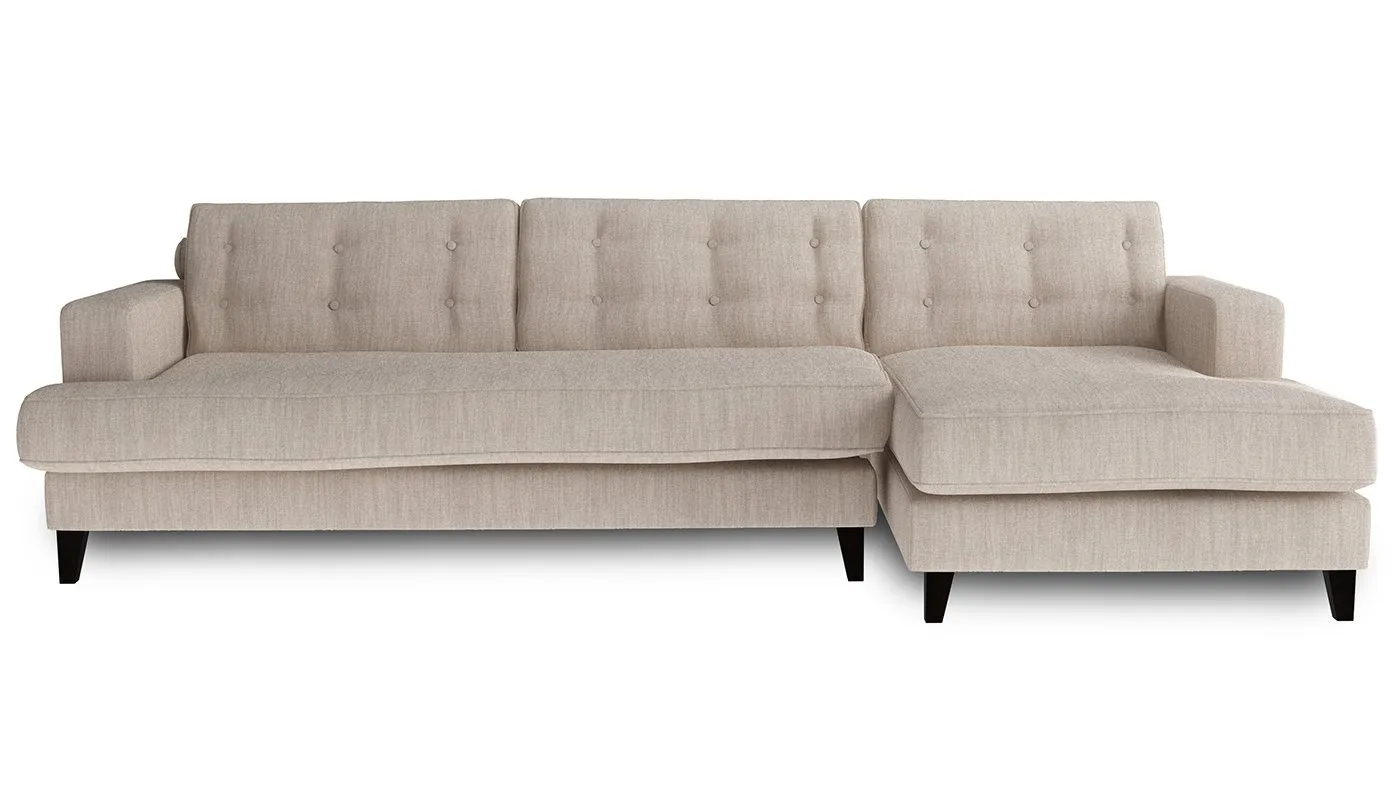 Heal's Mistral Right Hand Facing Corner Sofa Broad Weave Putty Black Feet