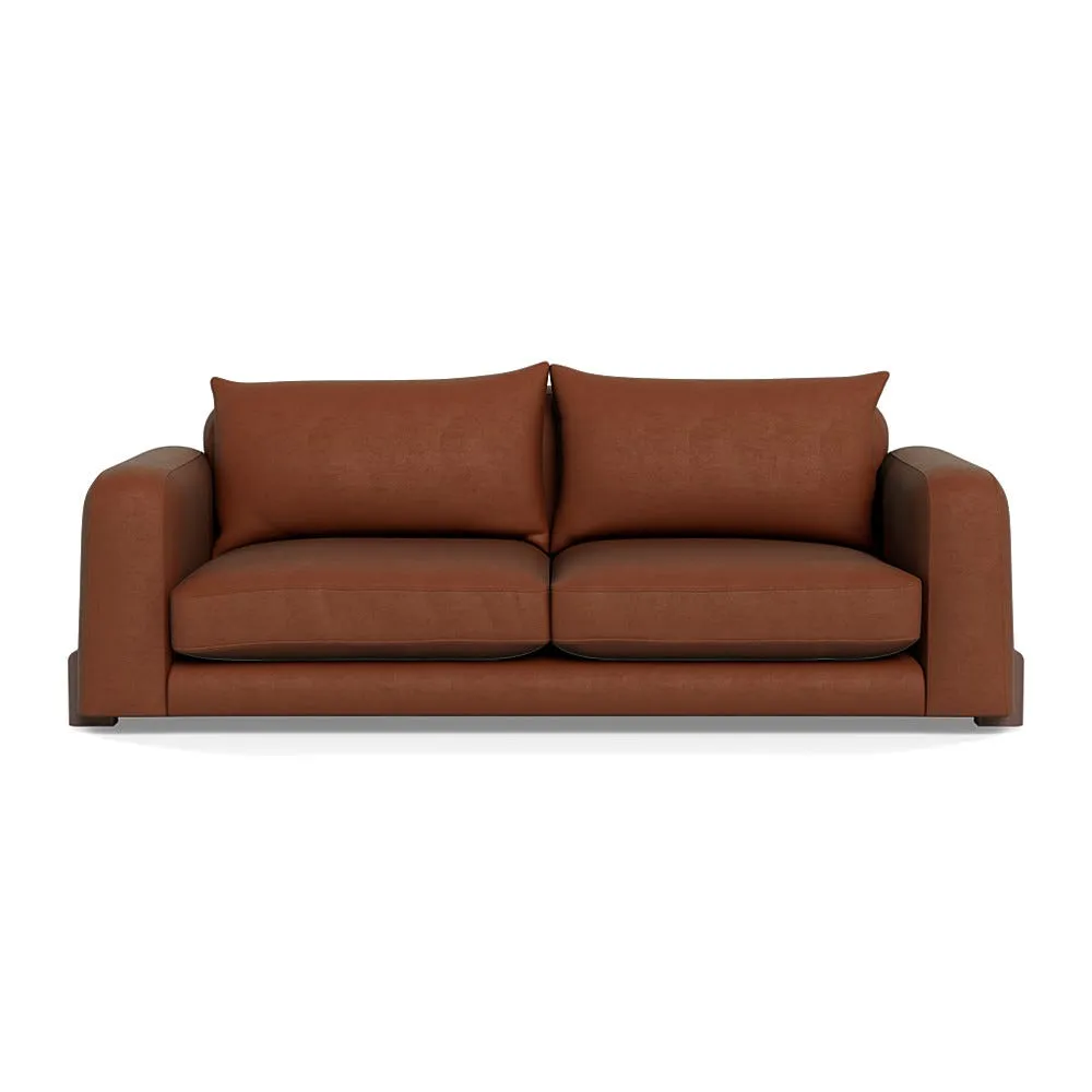 Heal's Nuvola 4 Seater Sofa Smart Luxe Velvet Tawny Walnut Stained Feet 1