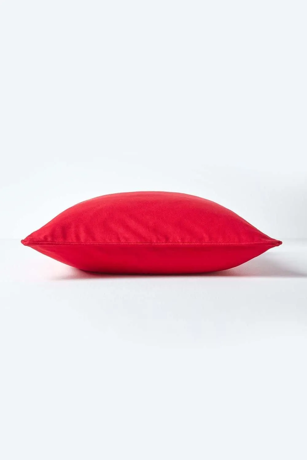 Homescapes Cotton Plain Cushion Cover in Red 2