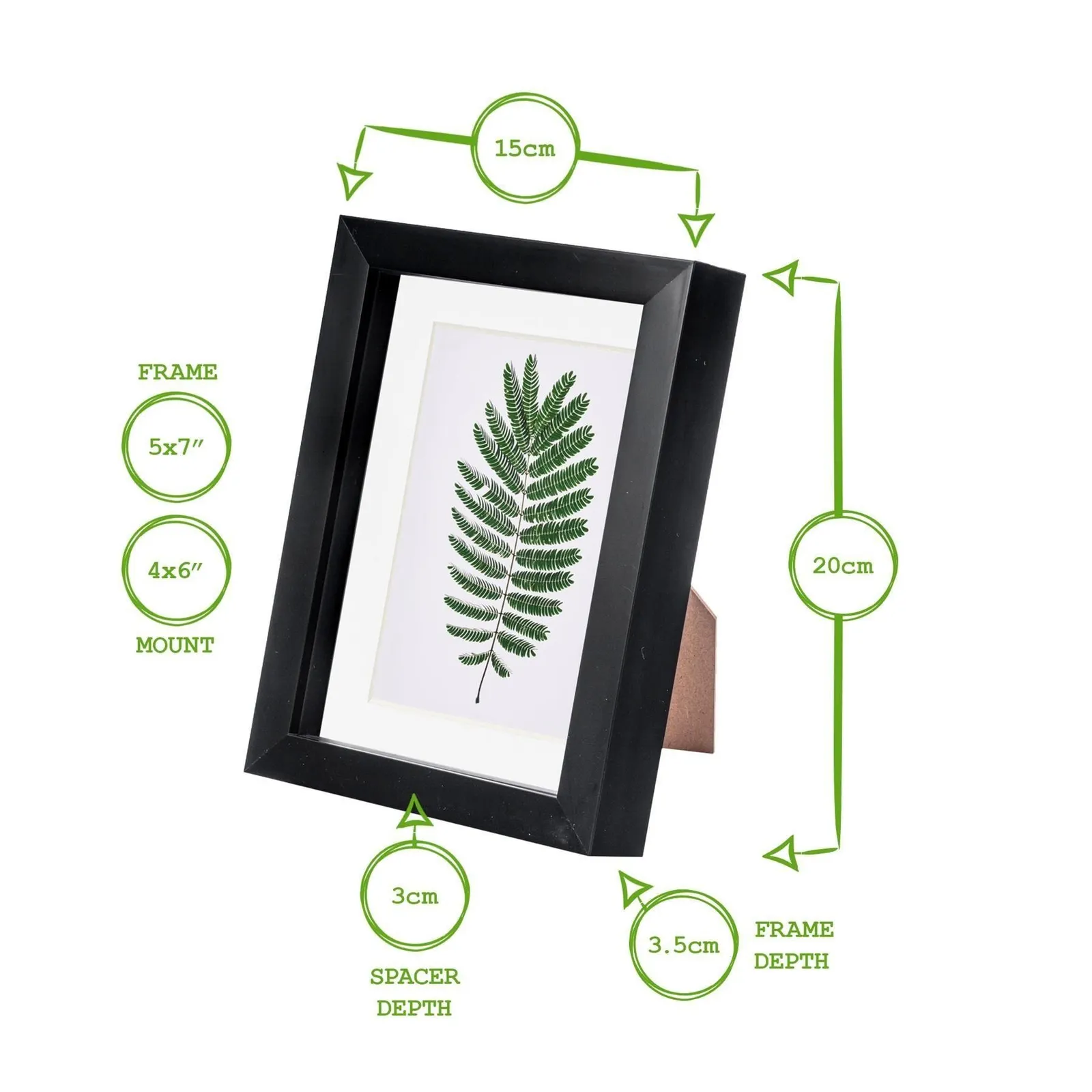 Nicola Spring 3D Box Photo Frame - 5 x 7" with 4 x 6" Mount - Black Mount in White 4