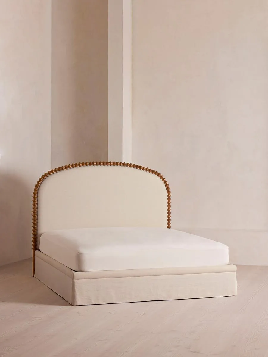 Mika Bed, Superking, Linen, Bisque