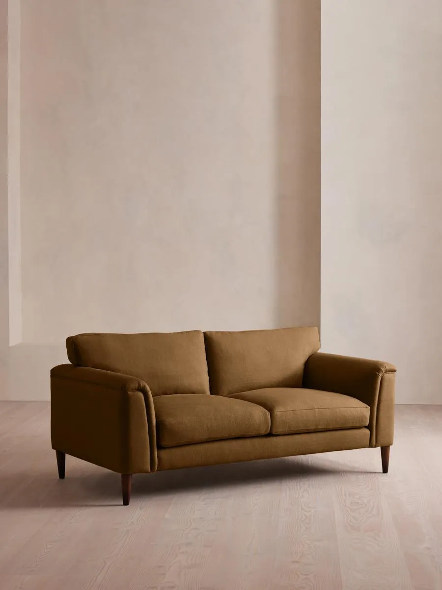 Reya Two Seater Sofa, Linen, Ochre
