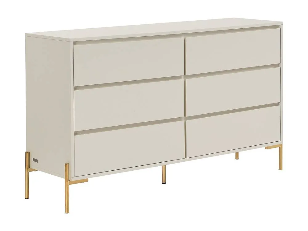 Vente-unique 6-Drawer Chest Of Drawers - MDF & Metal - Beige & Gold - KORASA 4