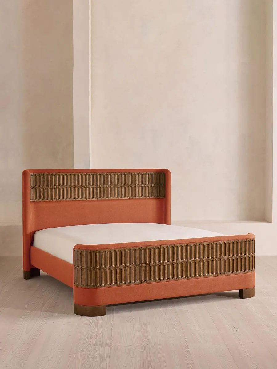 Devon Bed, Super king, Linen, Antique Rose