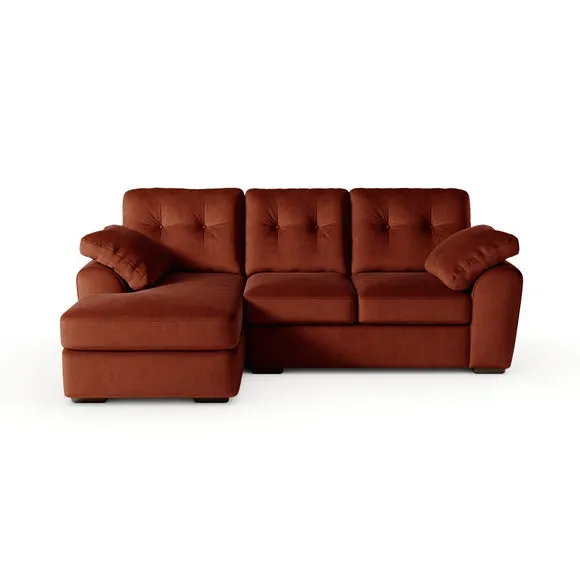 Milton Matte Velvet Corner Chaise Sofa 6