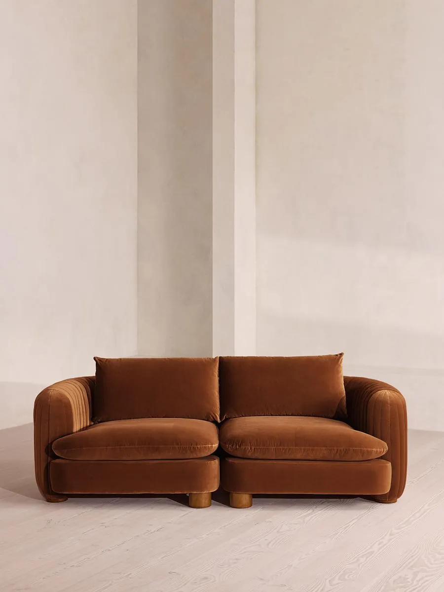 Vivienne Deeper Sit Modular Sofa, Three Seater, Velvet, Cinnamon