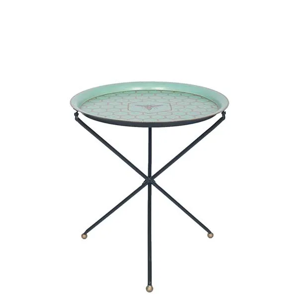 Honeycomb Foldable Tray Table  Blue  Gold and Black