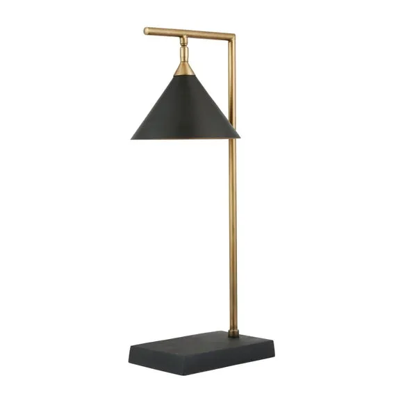 Zeta Matt Black and Antique Brass Table Lamp 2