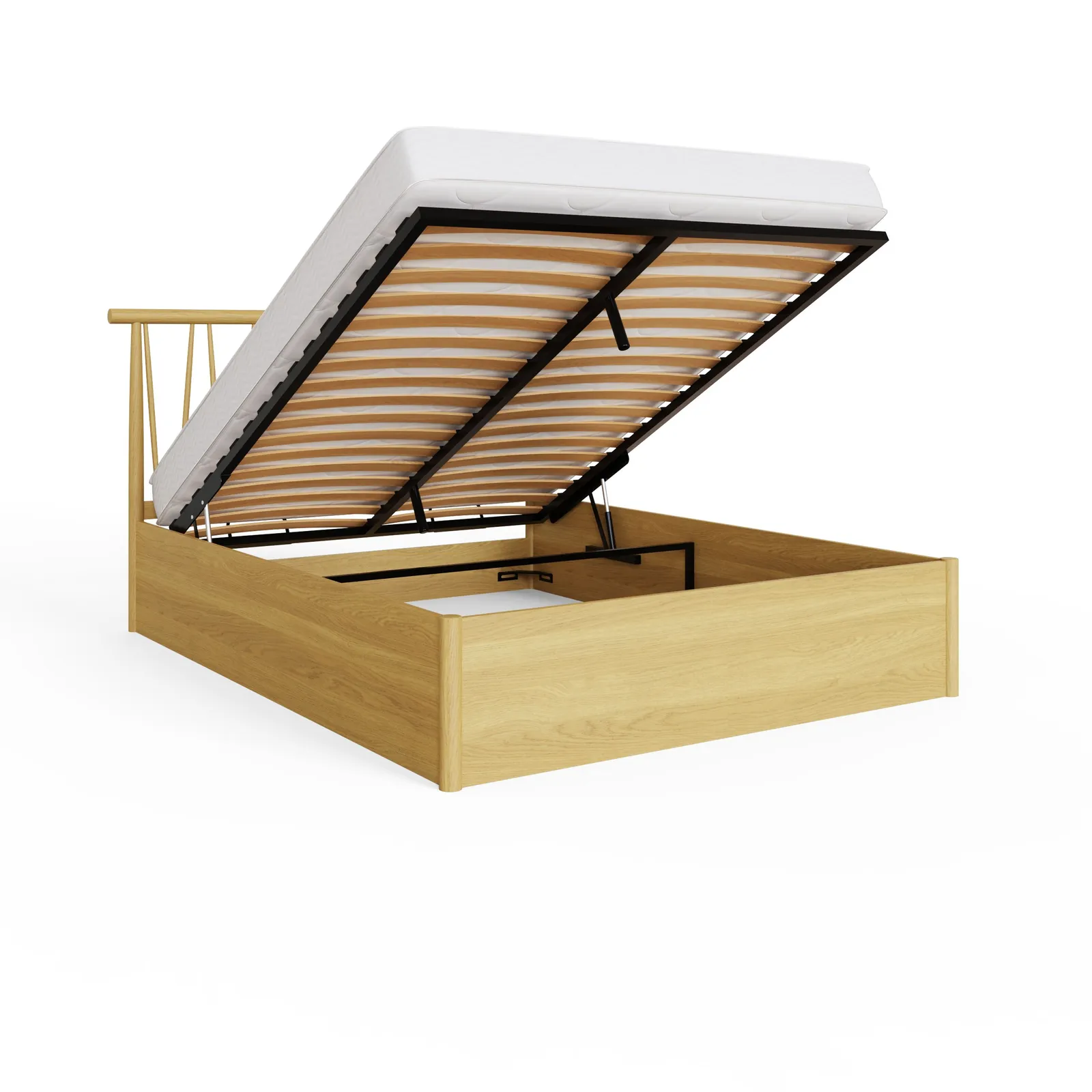 GFW Fusum Spindle Ottoman Bed in Light Oak 6