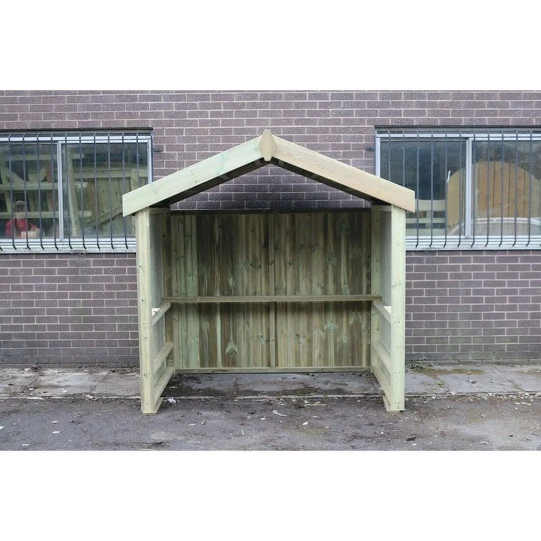 Churnet Valley Garden Furniture Ltd XL Smoking Shelter with Apex Roof - Timber - Minimal Assembly Required in Brown